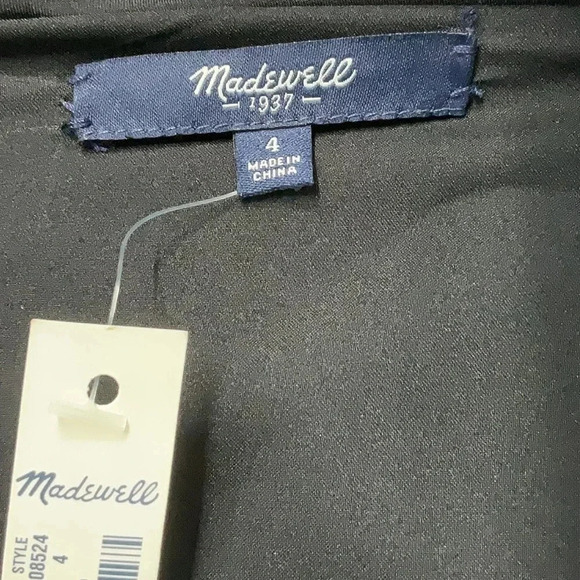 Madewell Metallic Gold Shimmer Short Sleeve Sheath Dress Size 4 Small NWT - Picture 5 of 7